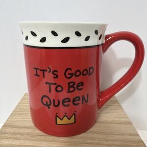 Lorrie Veasey "It's Good To Be Queen" Mug Our Name Is Mud Oversized Red Tankard